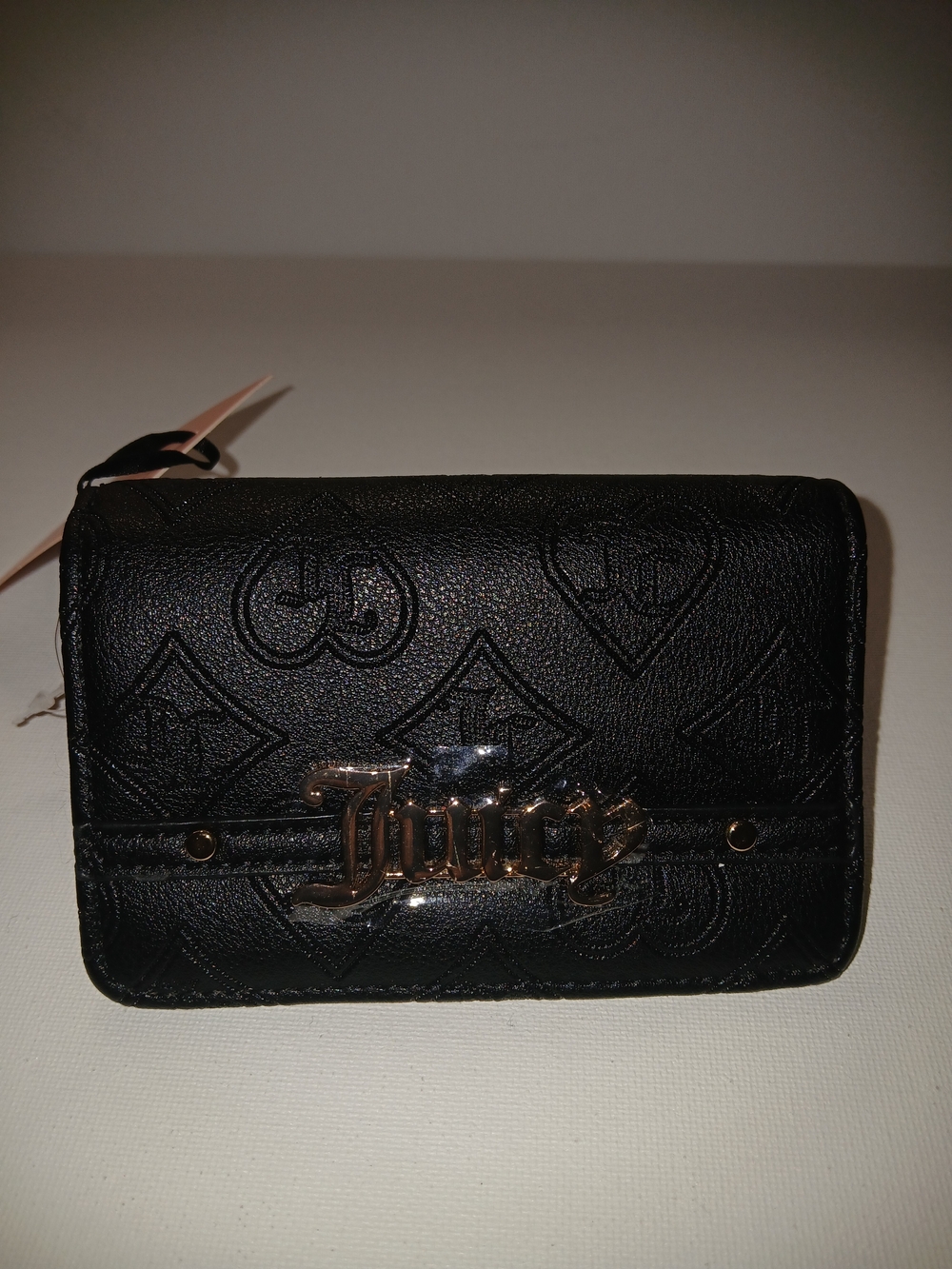 Juicy Couture Black Embossed Logo Wallet with Gold Accent - Picture 2 of 3
